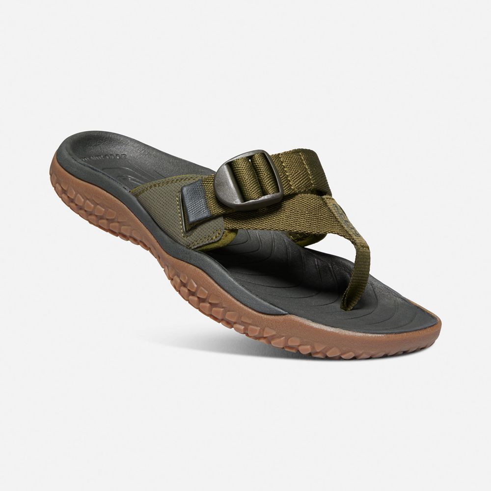 Keen Sandaal Heren Donker Olijfgroen - Solr Toe Post Sandal - 59746-MEJQ